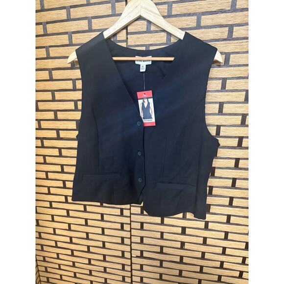 Steve Madden Jackets & Blazers - Steve‎ Madden Black Button Front Vest SIze XL